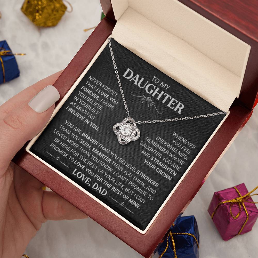 Gift for Daughter "I Love You Forever" - Love Knot Necklace