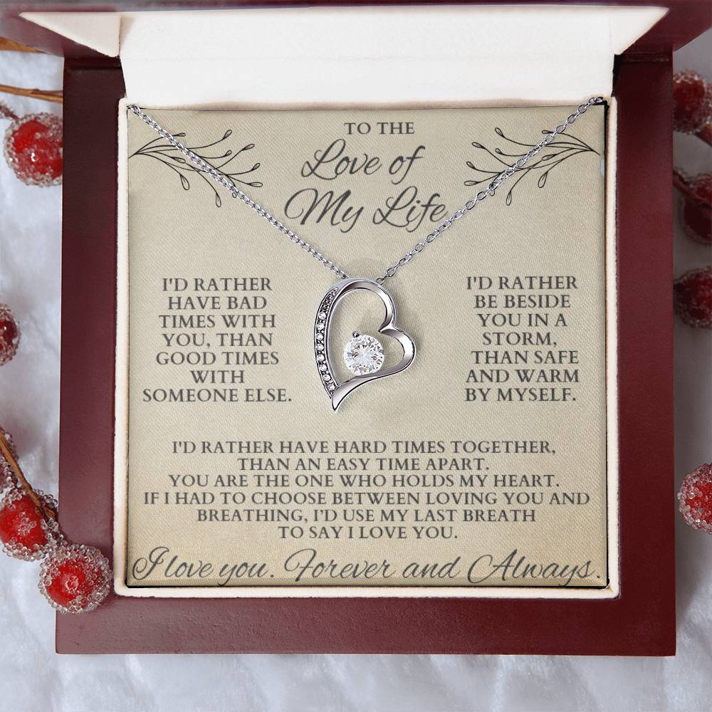 Gift for Wife "Last Breath To Say I Love You" Forever Love Necklace