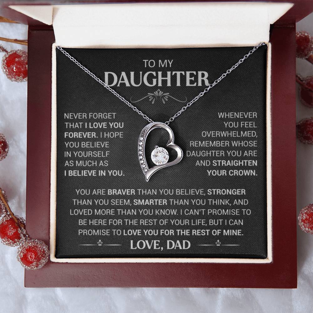 Gift for Daughter "I Love You Forever" - Forever Love Heart Pendant Necklace