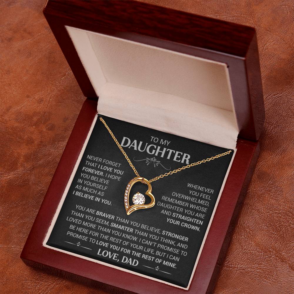 Gift for Daughter "I Love You Forever" - Forever Love Heart Pendant Necklace