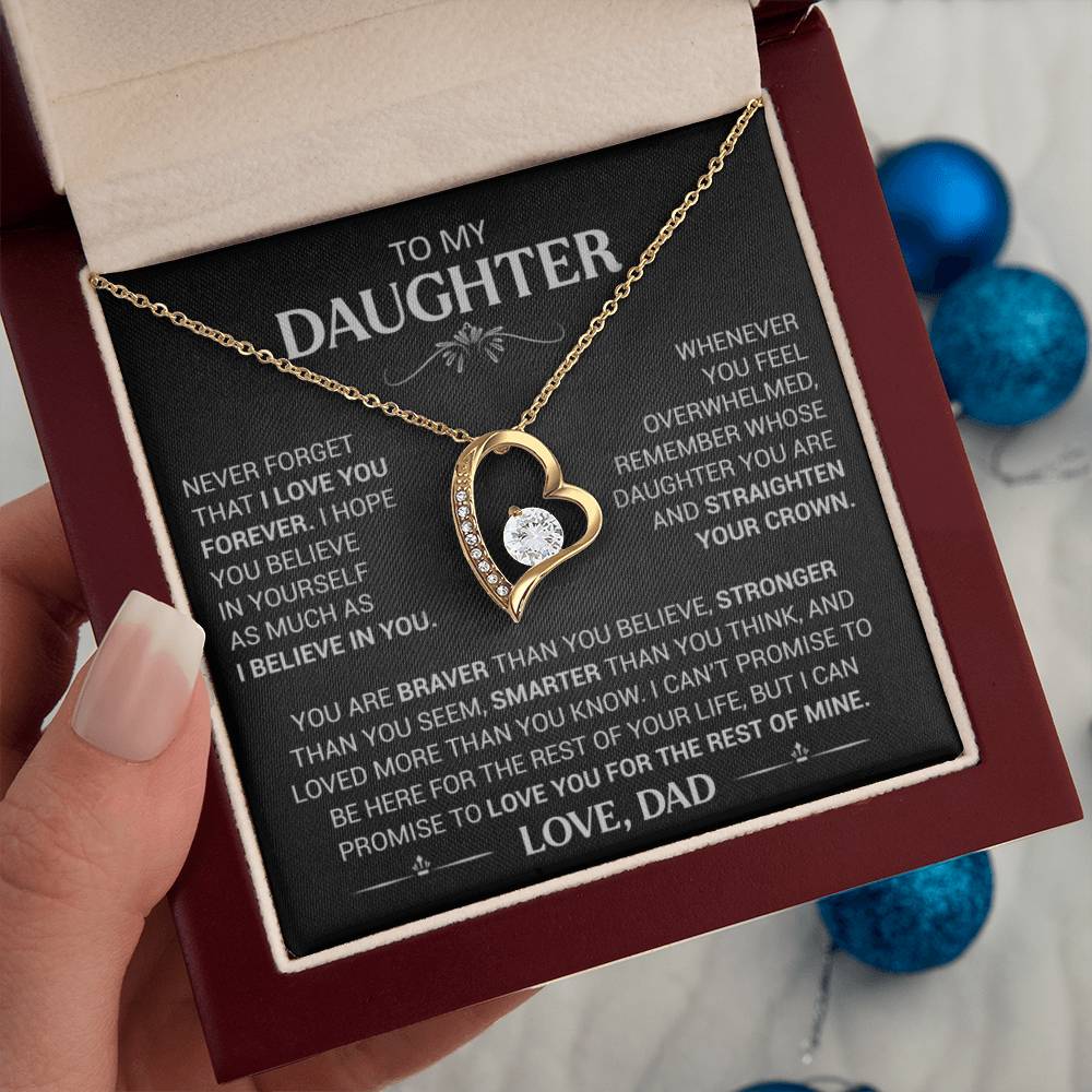 Gift for Daughter "I Love You Forever" - Forever Love Heart Pendant Necklace