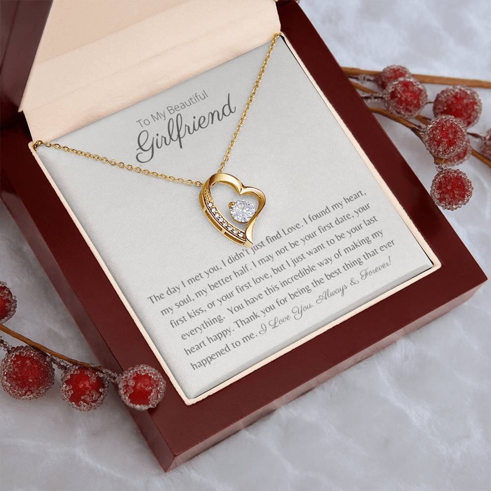 Gift for Girlfriend "I Love You Always And Forever" - Forever Love Heart Pendant Necklace