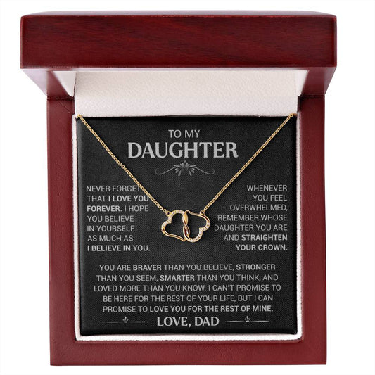 Special Gift for Daughter "I Love You Forever" - Everlasting Love Pendant Necklace 10k Gold