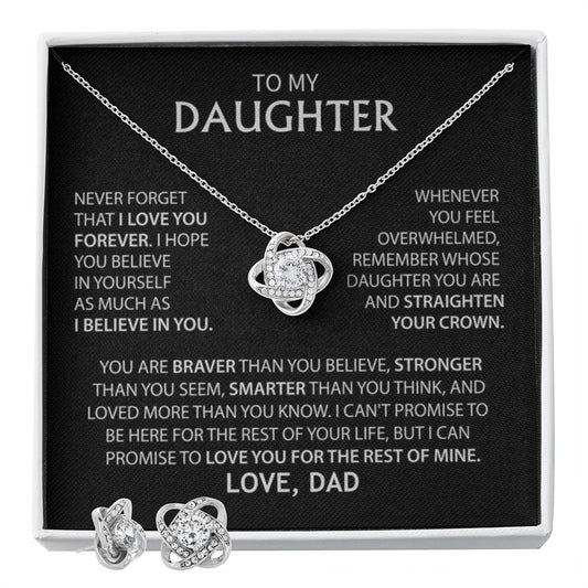 [Almost Sold Out] - Daughter -  Love You Forever - Earring & Necklace Set