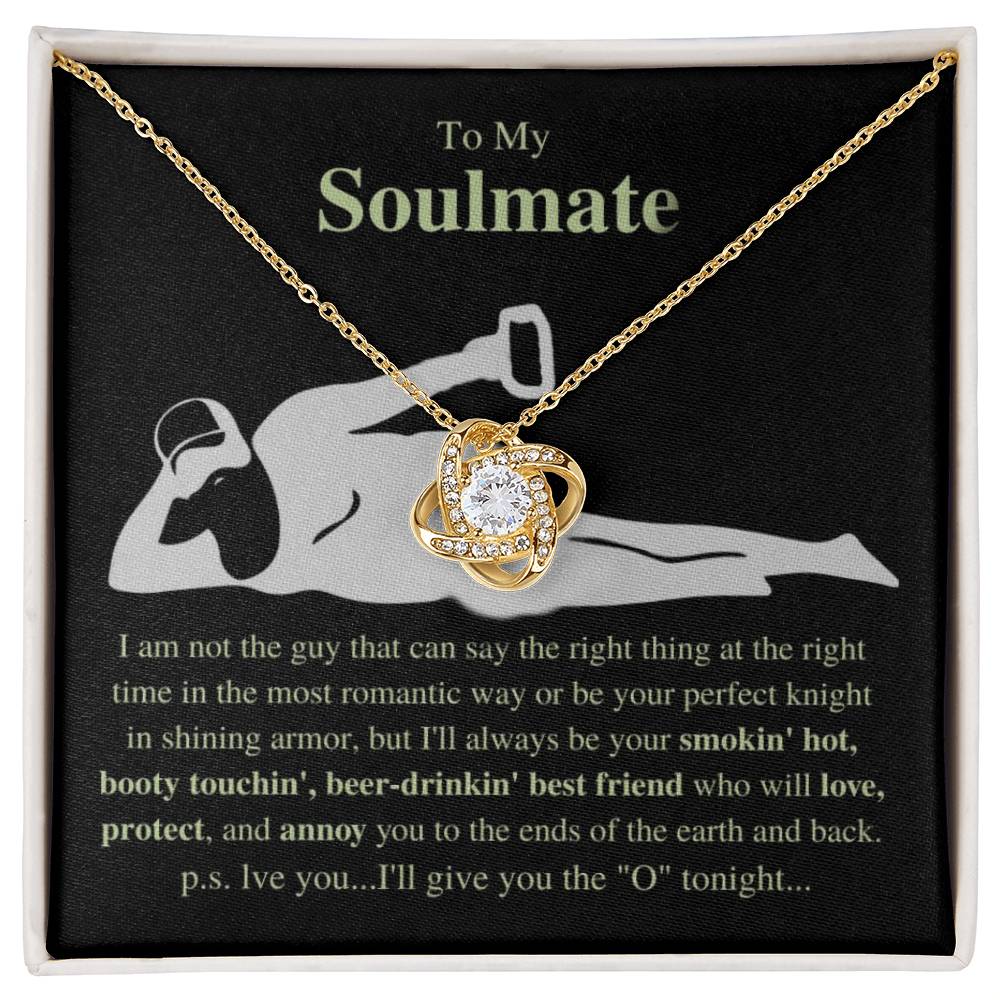 Funny Gift for Soulmate "To the End of Earth and Back" - Love Knot Necklace (O Version)