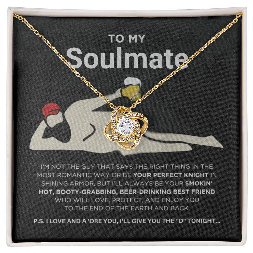 Funny Gift for Soulmate " To the End of Earth and Back" - Love Knot Necklace