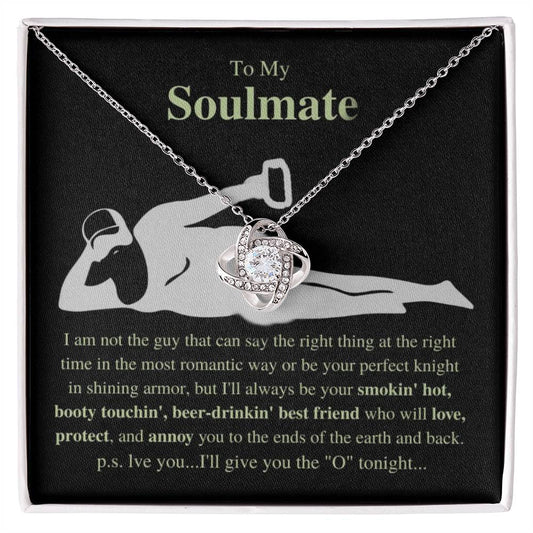 Funny Gift for Soulmate "To the End of Earth and Back" - Love Knot Necklace (O Version)