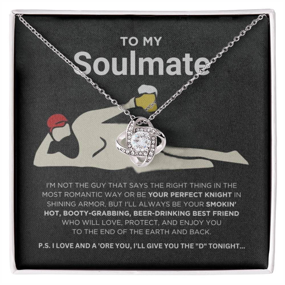 Funny Gift for Soulmate " To the End of Earth and Back" - Love Knot Necklace