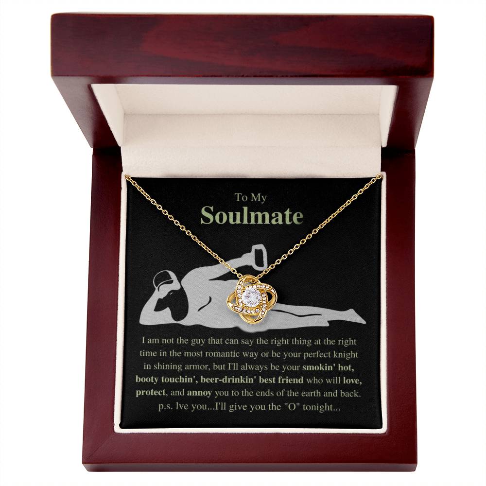 Funny Gift for Soulmate "To the End of Earth and Back" - Love Knot Necklace (O Version)