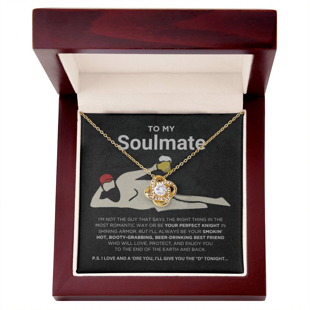 Funny Gift for Soulmate " To the End of Earth and Back" - Love Knot Necklace