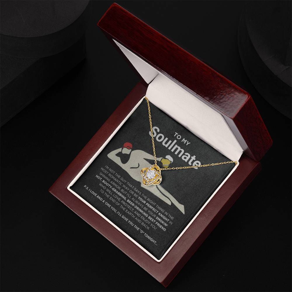 Funny Gift for Soulmate " To the End of Earth and Back" - Love Knot Necklace