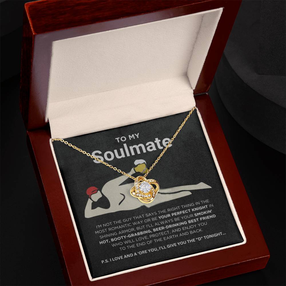 Funny Gift for Soulmate " To the End of Earth and Back" - Love Knot Necklace