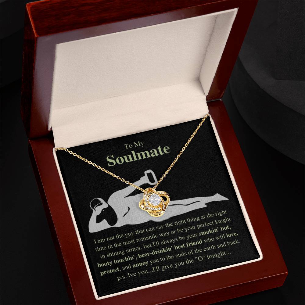 Funny Gift for Soulmate "To the End of Earth and Back" - Love Knot Necklace (O Version)