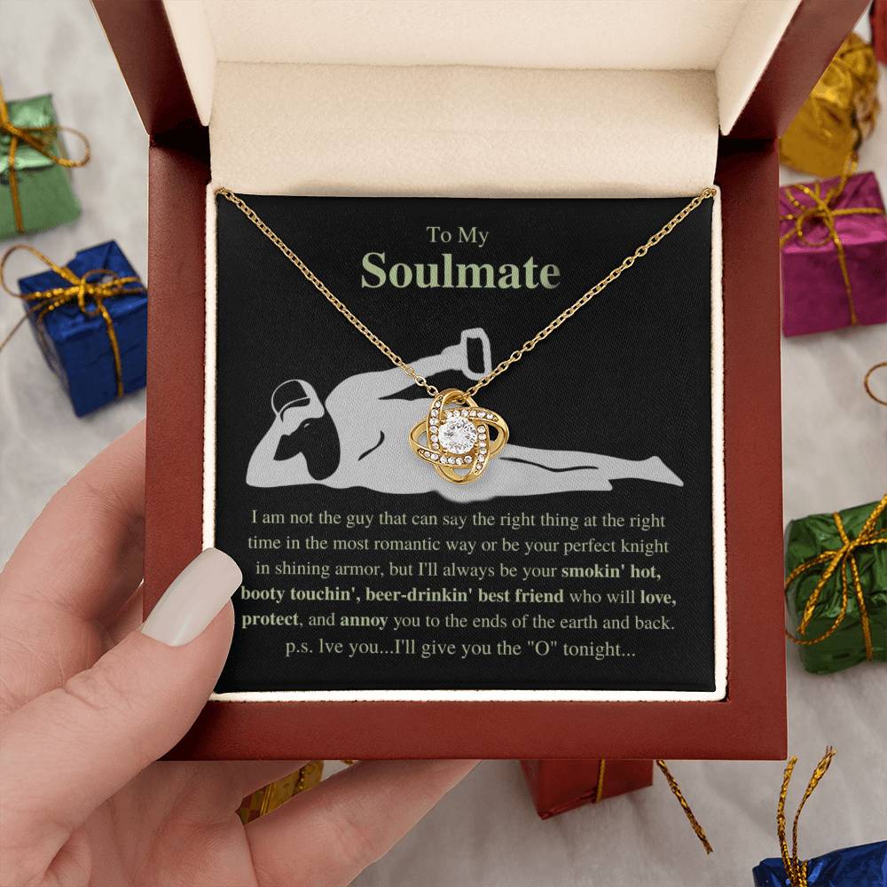 Funny Gift for Soulmate "To the End of Earth and Back" - Love Knot Necklace (O Version)