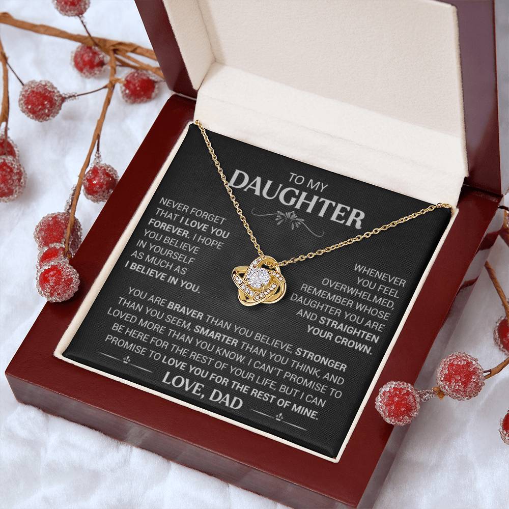 Gift for Daughter "I Love You Forever" - Love Knot Necklace