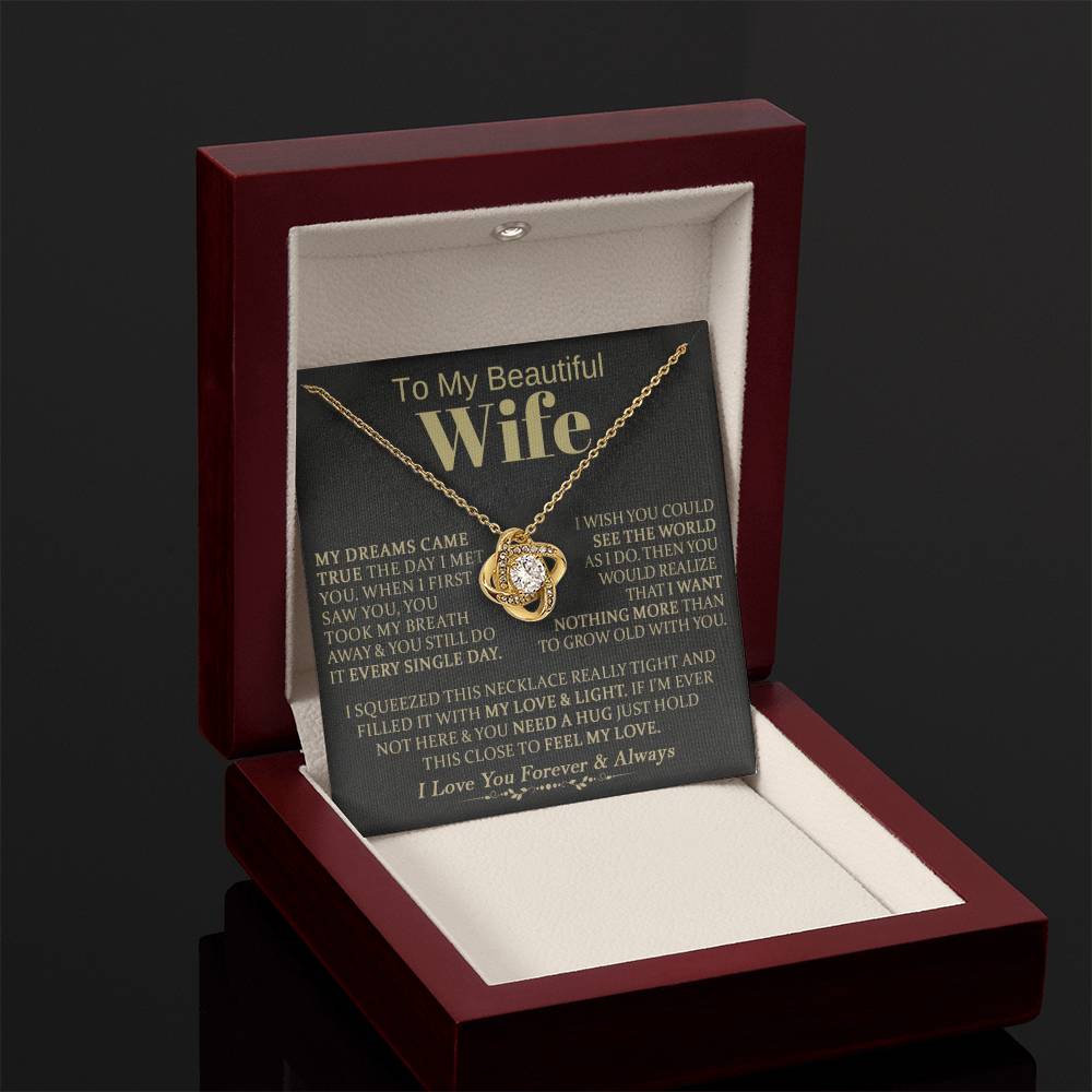 Gift for Wife "Grow Old With You" - Knot Necklace