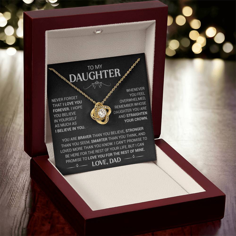 Gift for Daughter "I Love You Forever" - Love Knot Necklace