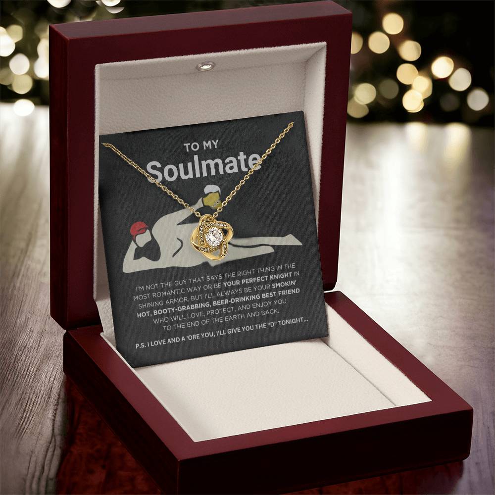 Funny Gift for Soulmate " To the End of Earth and Back" - Love Knot Necklace