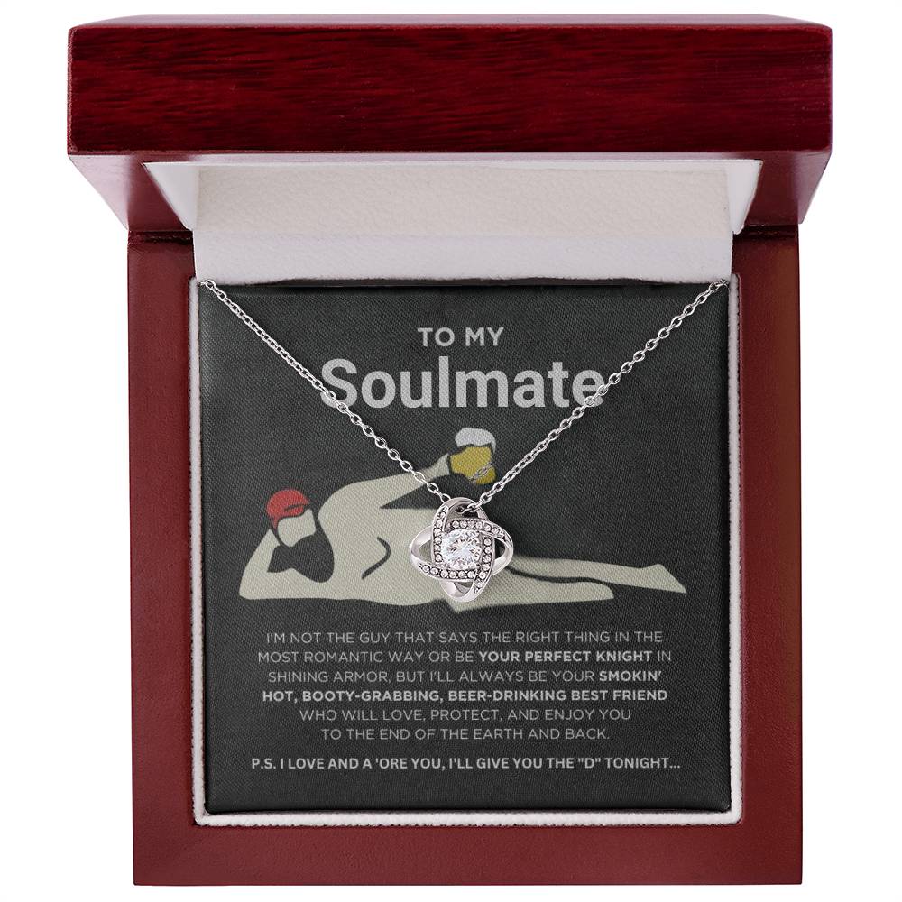 Funny Gift for Soulmate " To the End of Earth and Back" - Love Knot Necklace