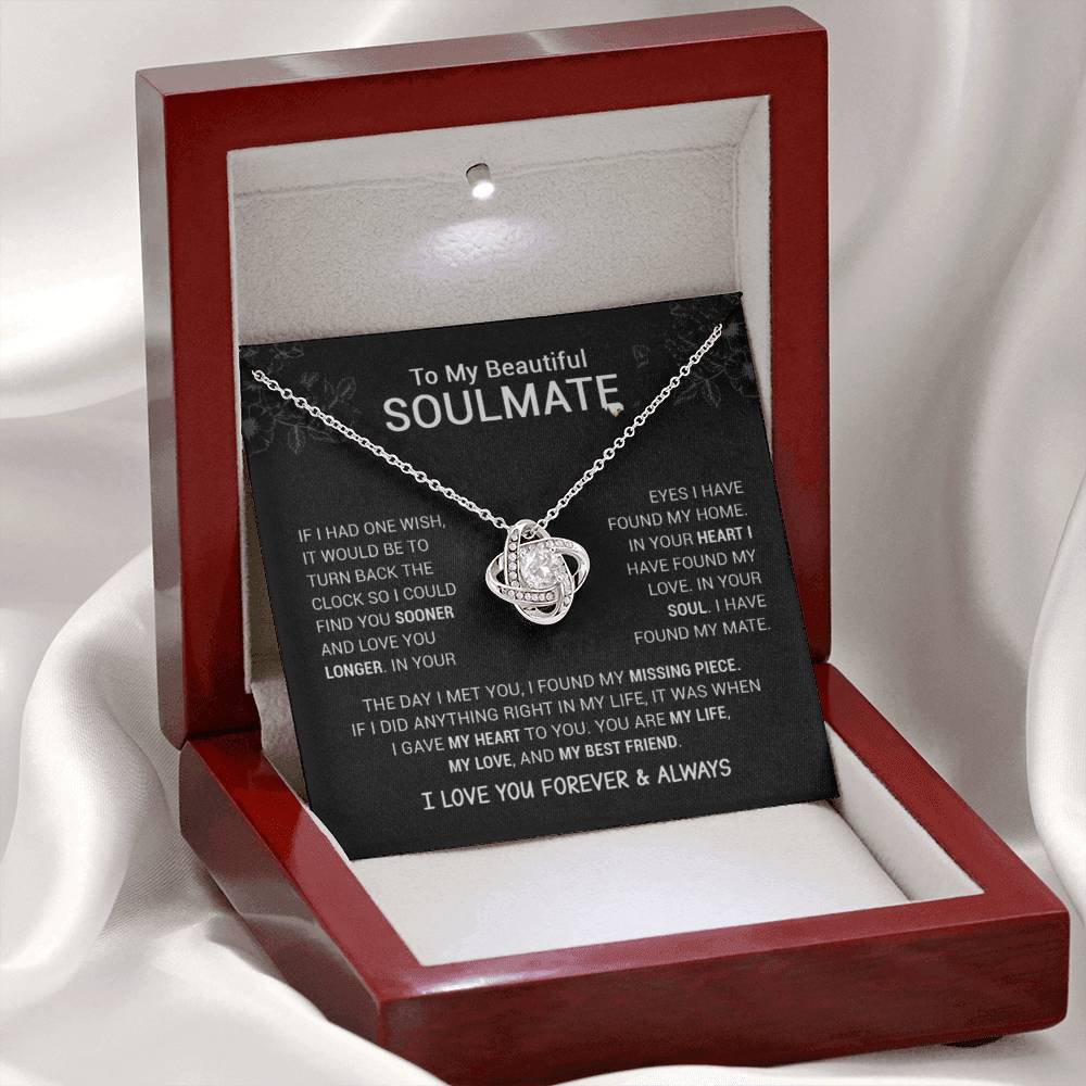 Gift for Soulmate "I Found My Missing Piece" - Knot Necklace