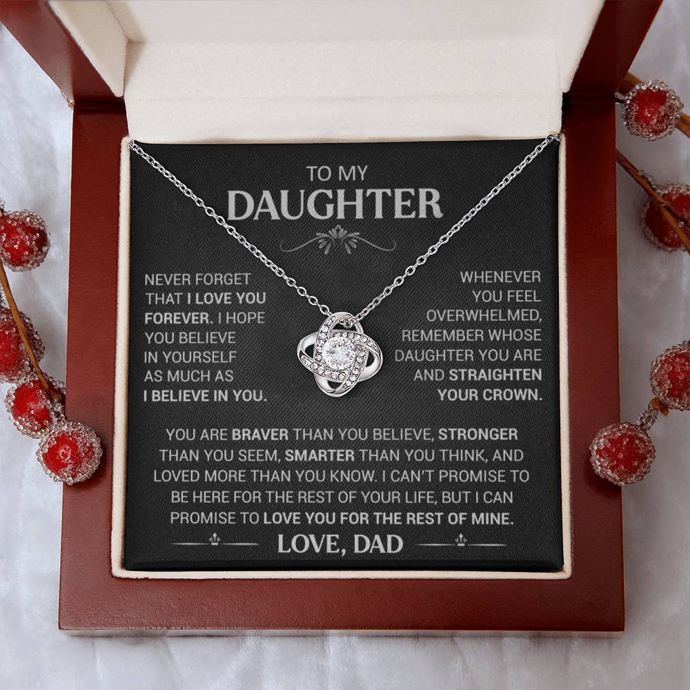 Gift for Daughter "I Love You Forever" - Love Knot Necklace