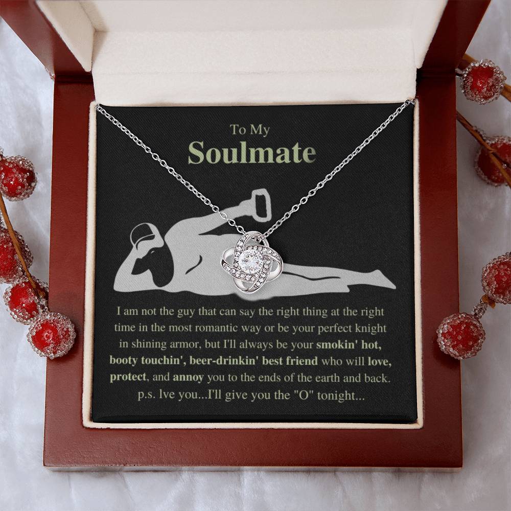 Funny Gift for Soulmate "To the End of Earth and Back" - Love Knot Necklace (O Version)