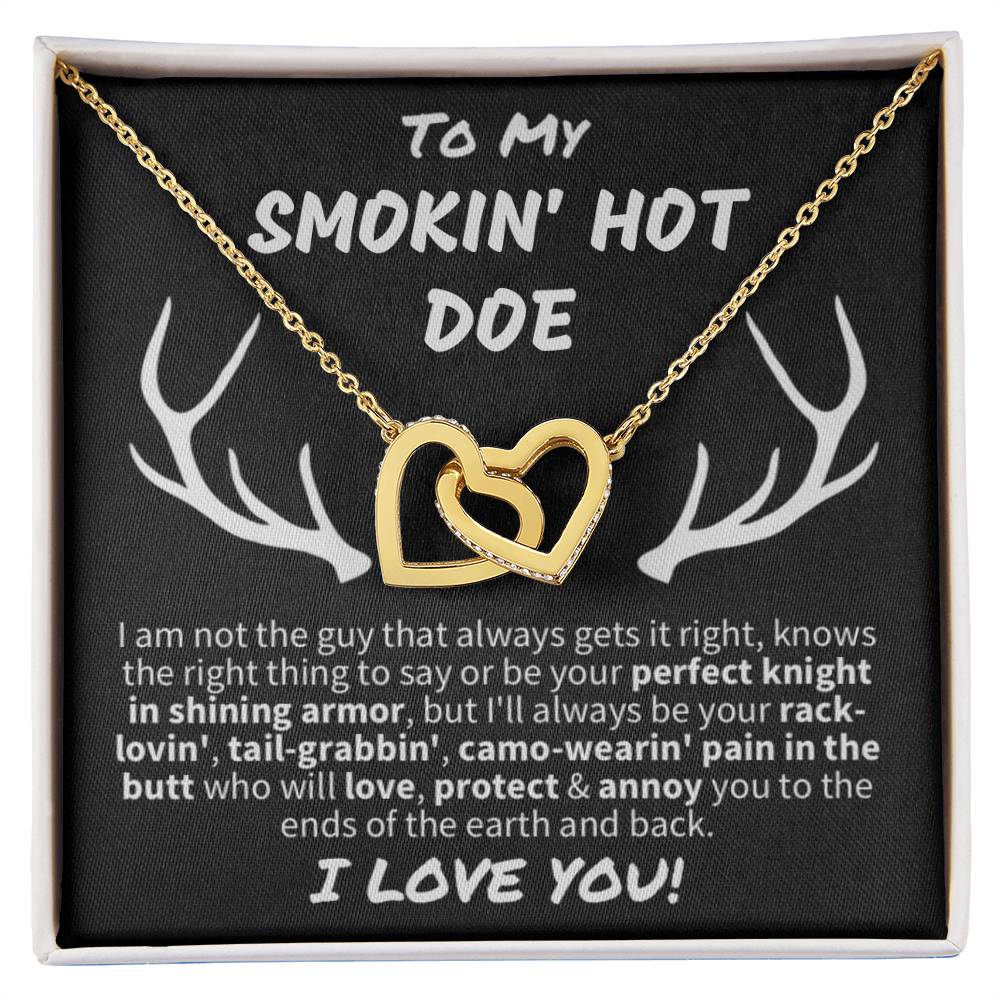 Gift for Her "Smokin' Hot Doe" - Interlocking Hearts Necklace