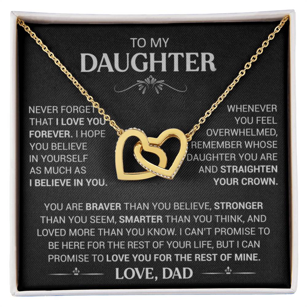 Gift for Daughter "I Love You Forever" - Interlocking Hearts Pendant Necklace