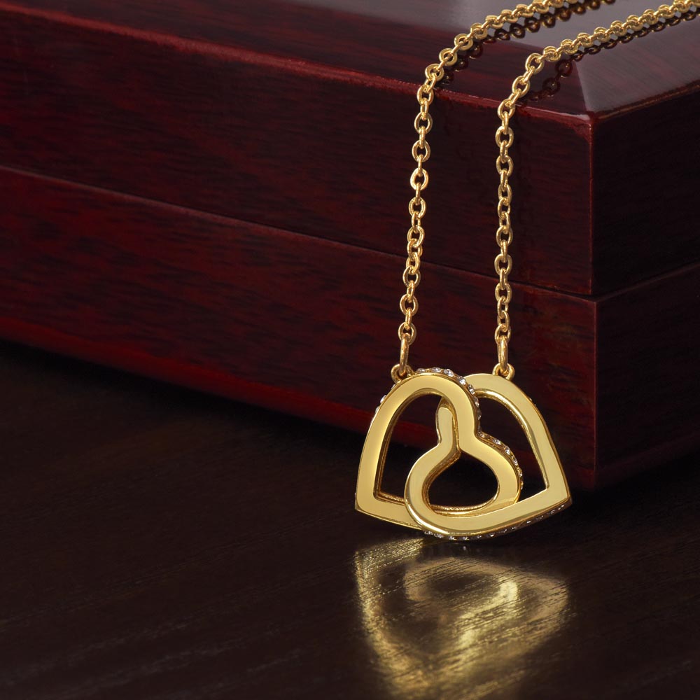 Gift for Daughter "I Love You Forever" - Interlocking Hearts Pendant Necklace