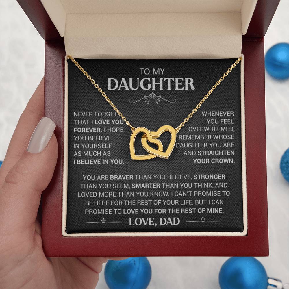 Gift for Daughter "I Love You Forever" - Interlocking Hearts Pendant Necklace