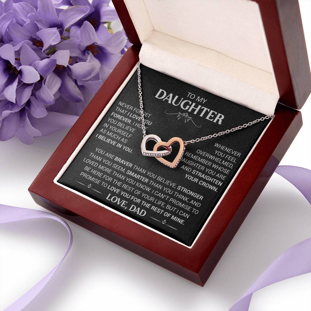 Gift for Daughter "I Love You Forever" - Interlocking Hearts Pendant Necklace