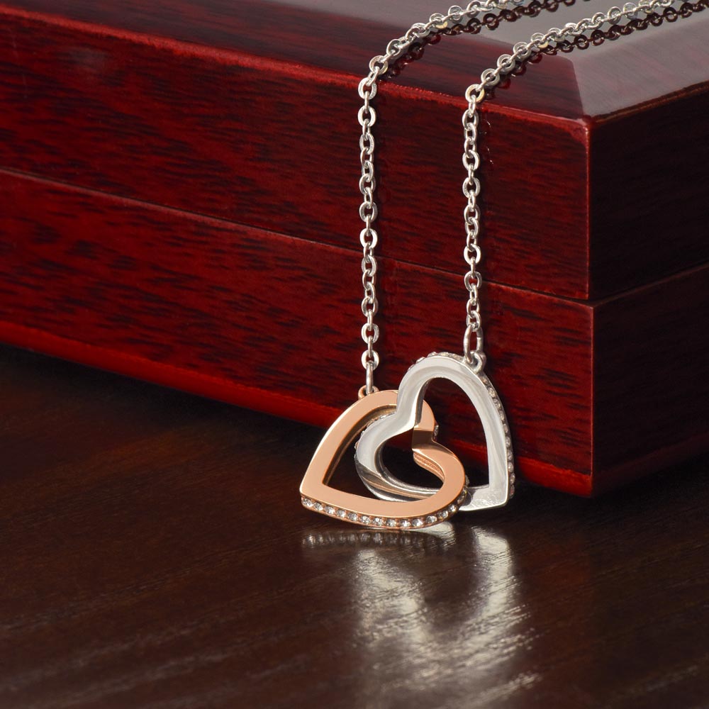 Gift for Daughter "I Love You Forever" - Interlocking Hearts Pendant Necklace