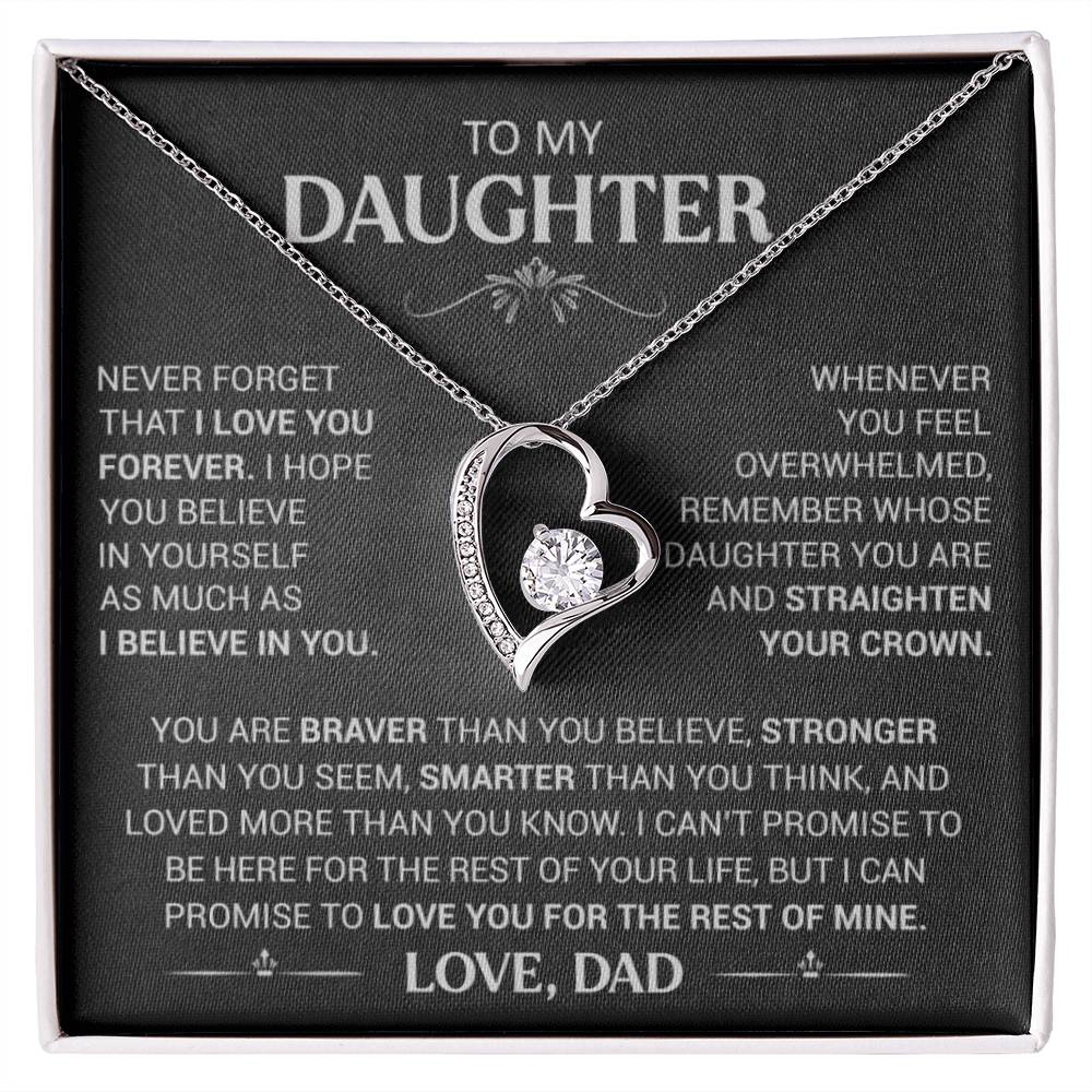 Gift for Daughter "I Love You Forever" - Forever Love Heart Pendant Necklace