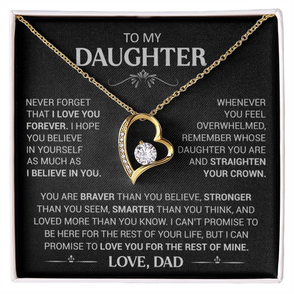 Gift for Daughter "I Love You Forever" - Forever Love Heart Pendant Necklace