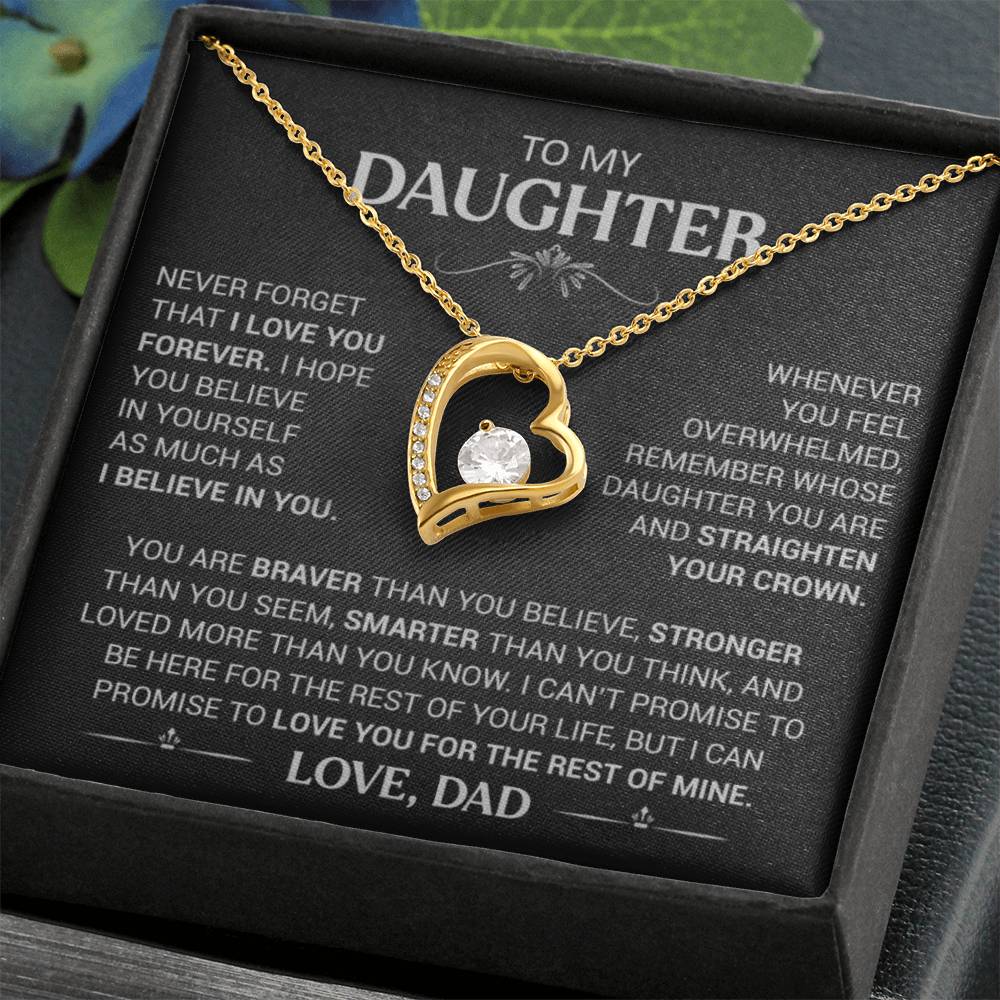 Gift for Daughter "I Love You Forever" - Forever Love Heart Pendant Necklace