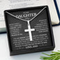 Gift for Daughter from Dad "I Love You Always" - Cross Pendant Necklace