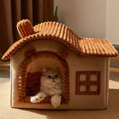 Fold-and-Go Small Dog/Cat House Kennel Bed